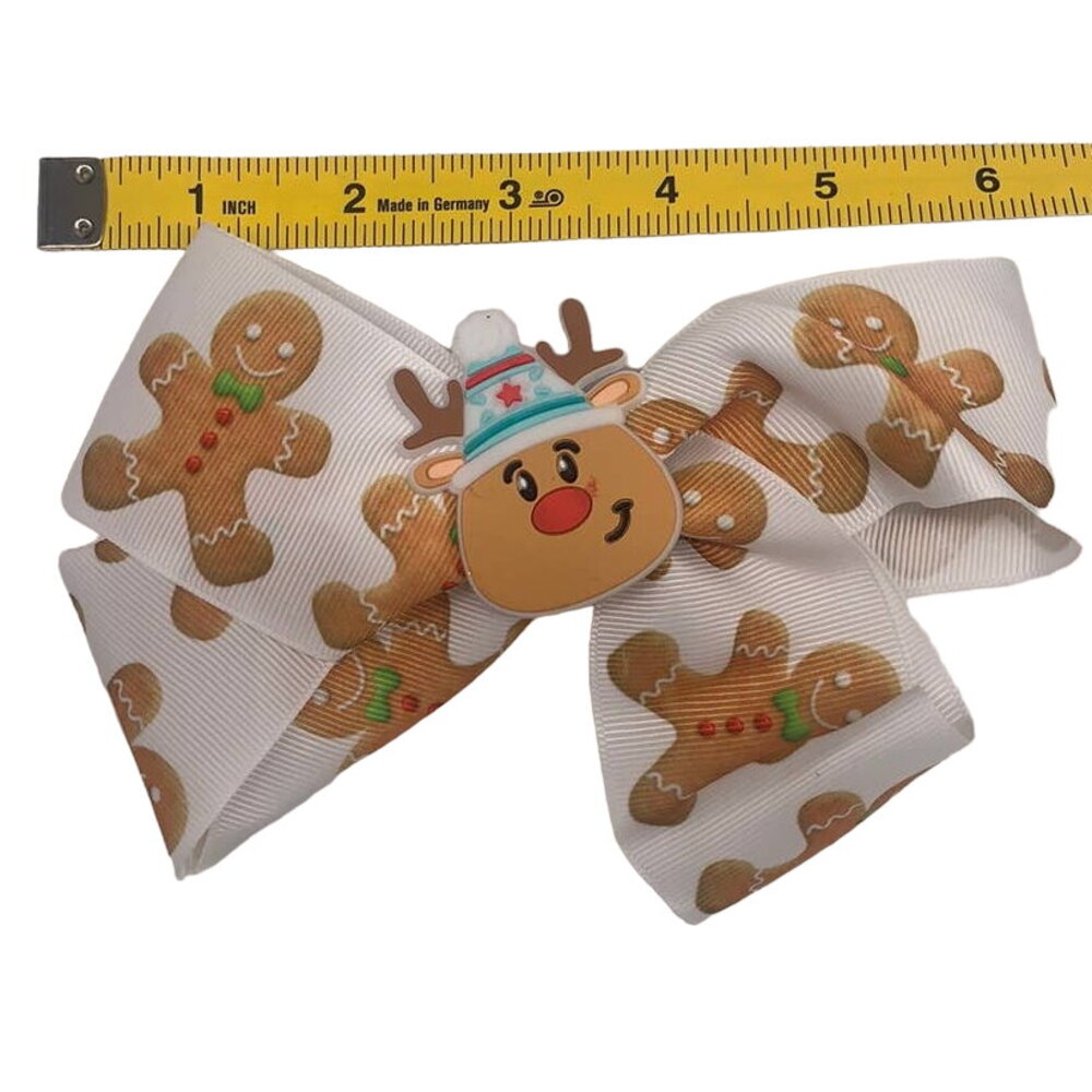 Girls Gingerbread Bow Clip - Picture 3 of 5